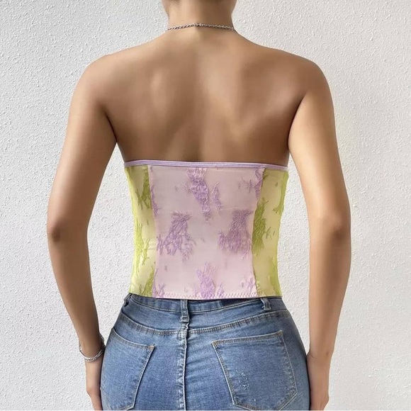 Like new Fashion Nova Rainbow Corset top size Large - Picture 3 of 5